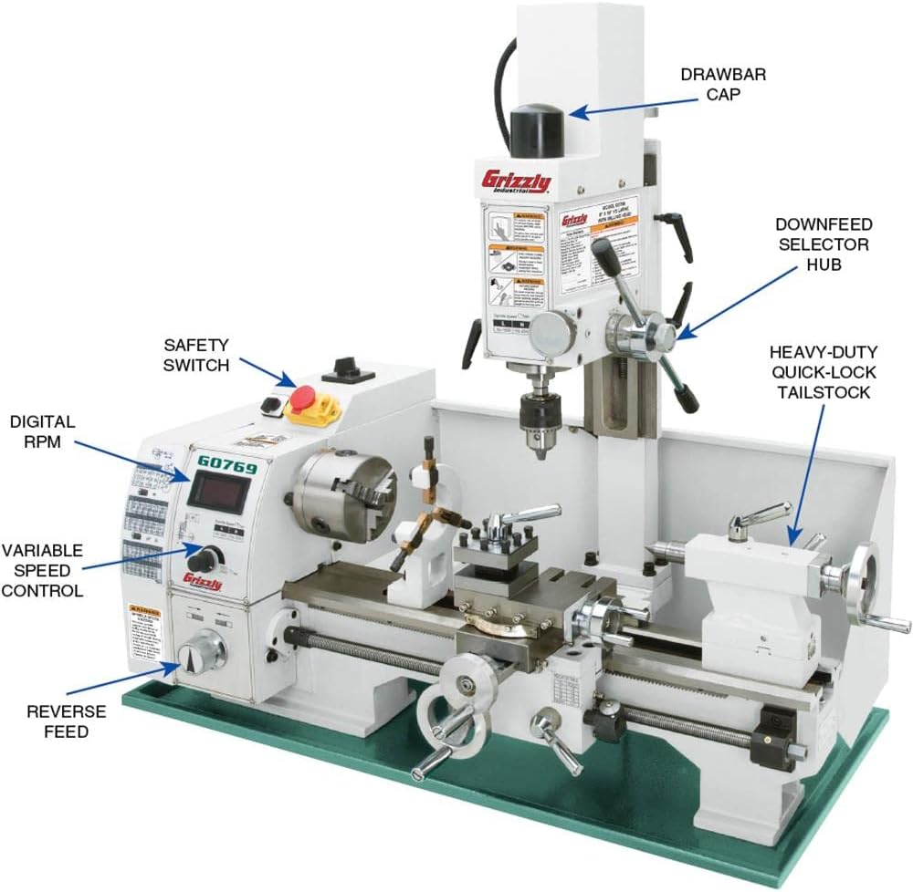 8" x 16" Variable-Speed Combination Lathe/Mill X404