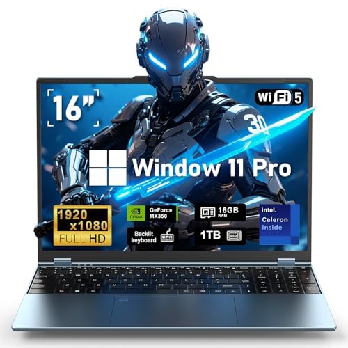 16 Inch Gaming Laptop, 32GB RAM 1TB SSD, Backlit Keyboard L11859