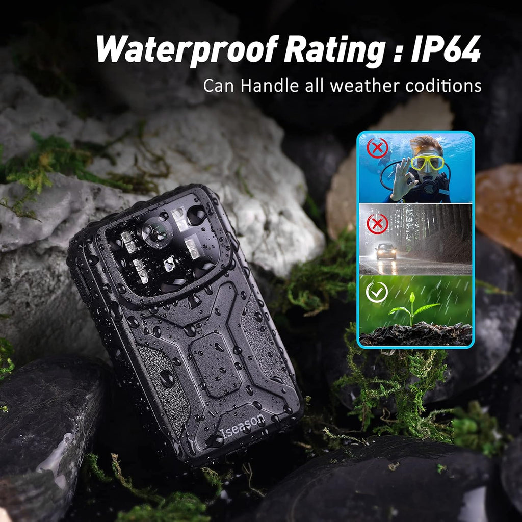 32G Memory Body Worn Camera with Night Vision, Pack of 2 P48083