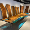 Blue Live Edge Epoxy Dining Table 36 x 24 Inches X804