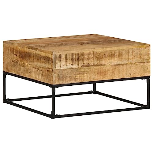 Rough Mango Wood Coffee Table with Iron Legs V84823