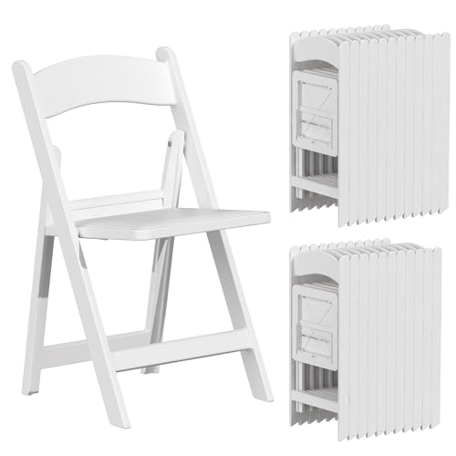 4 Pack White Folding Chairs with Cushion V531885