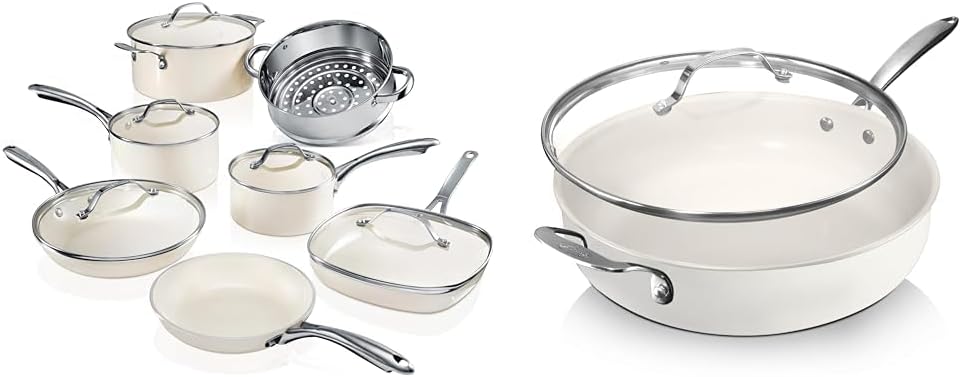12 Pc Non Stick Ceramic Pots and Pans Set X649374
