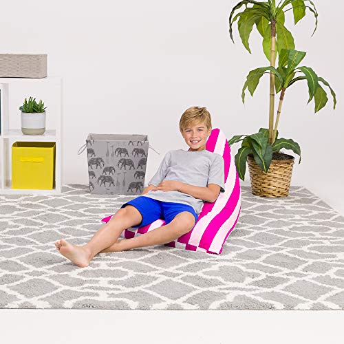 35 Inch Solid Gray Polyester Bean Bag Chair with Removable Cover O976490