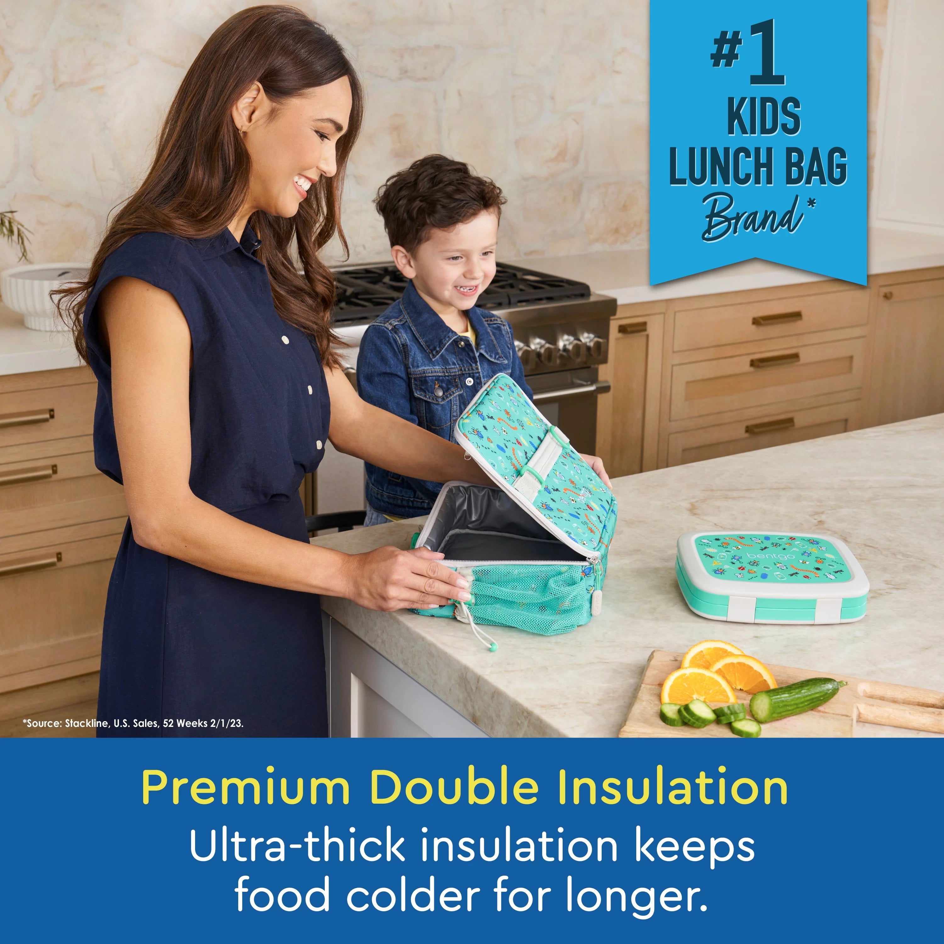 Kids Lunch Bag, Double Insulated, Water-Resistant Fabric E822921