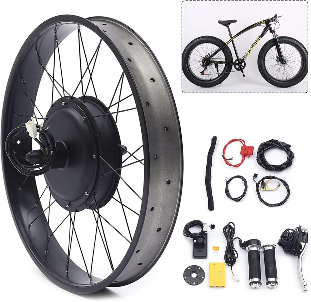 26" 48V 1500W Rear Wheel Electric Fat Tire Ebike Hub Motor Conversion Kit with LCD Display U684247