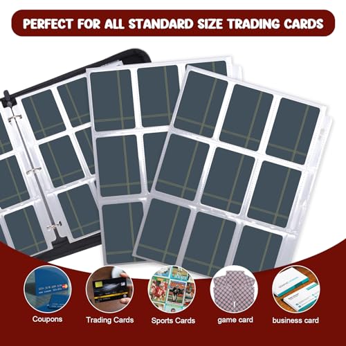 Baseball Card Binder with 50 Removable Sleeves I2701