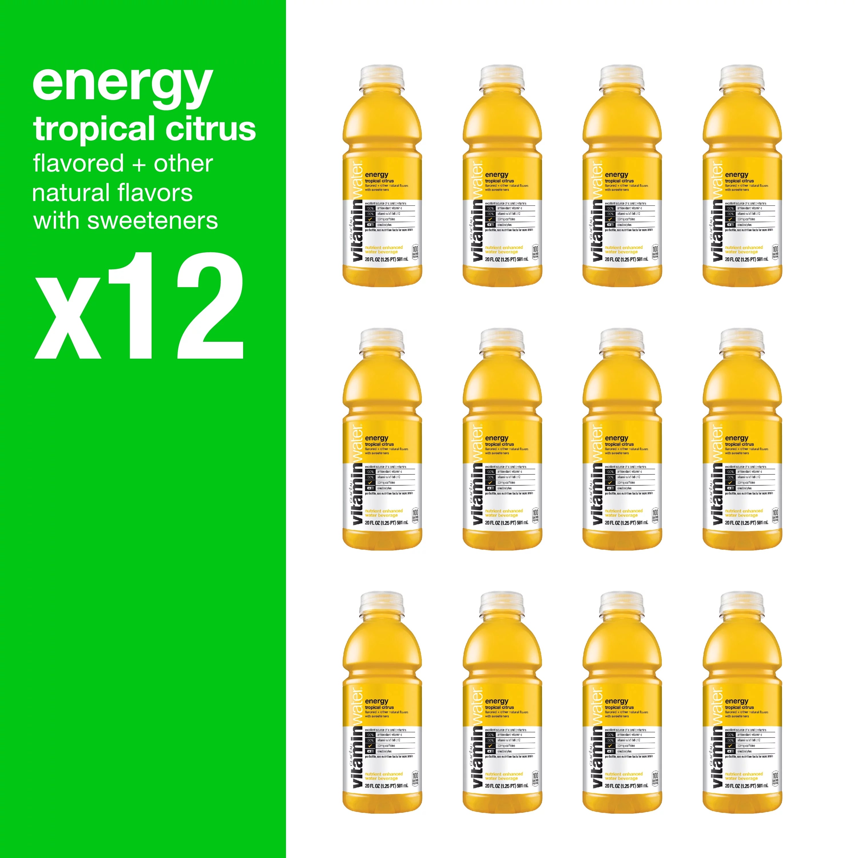 Tropical Citrus Vitaminwater, 20 Fl Oz, 12 Count Bottles L2189