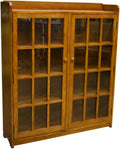 Mission Oak 2 Door Bookcase with Glass Doors T9479