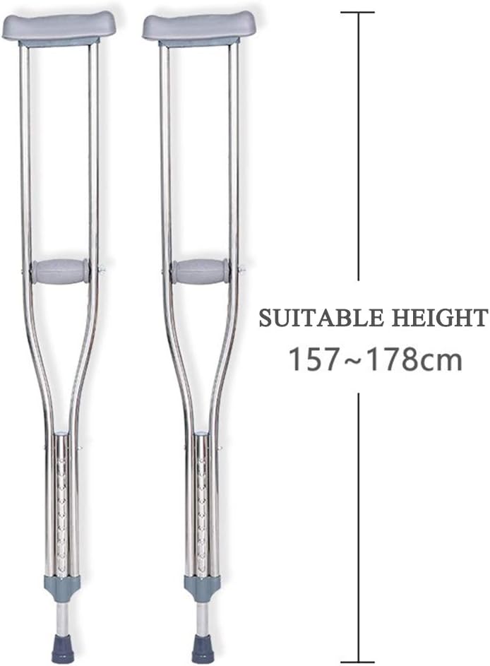 Lightweight Stainless Steel Height Adjustable Underarm Crutches O612