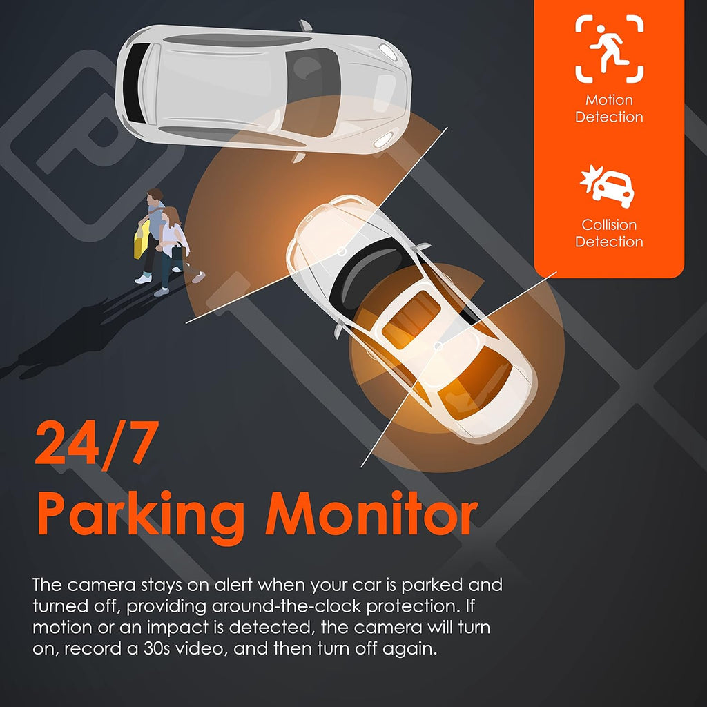 4 Channel Dash Cam with 1080p Resolution, Wi-Fi, GPS, IR Night Vision, Parking Mode, Collision Detection, Type-C Port P286197