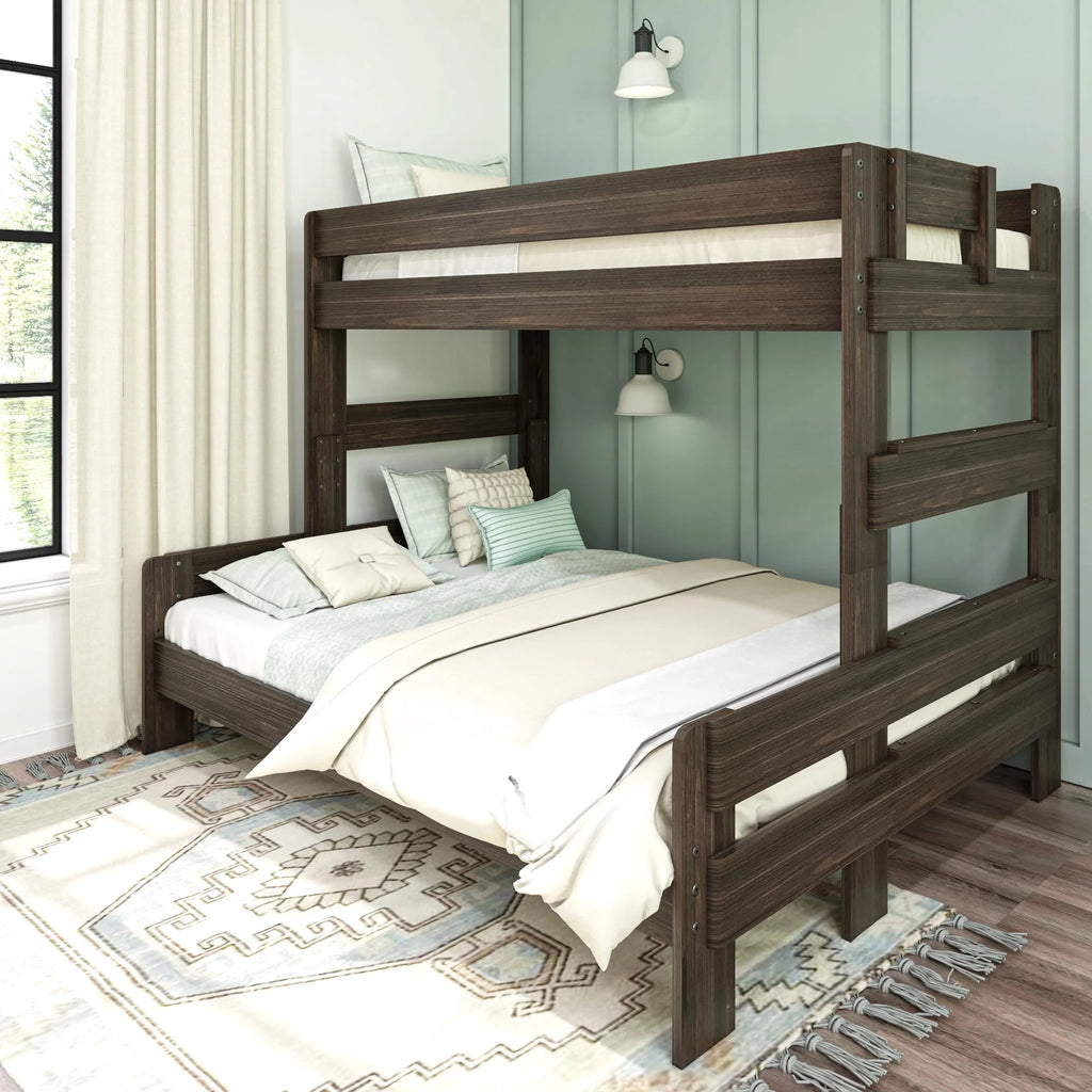 Barnwood Brown Twin XL Over Queen Platform Bunk Bed C13885