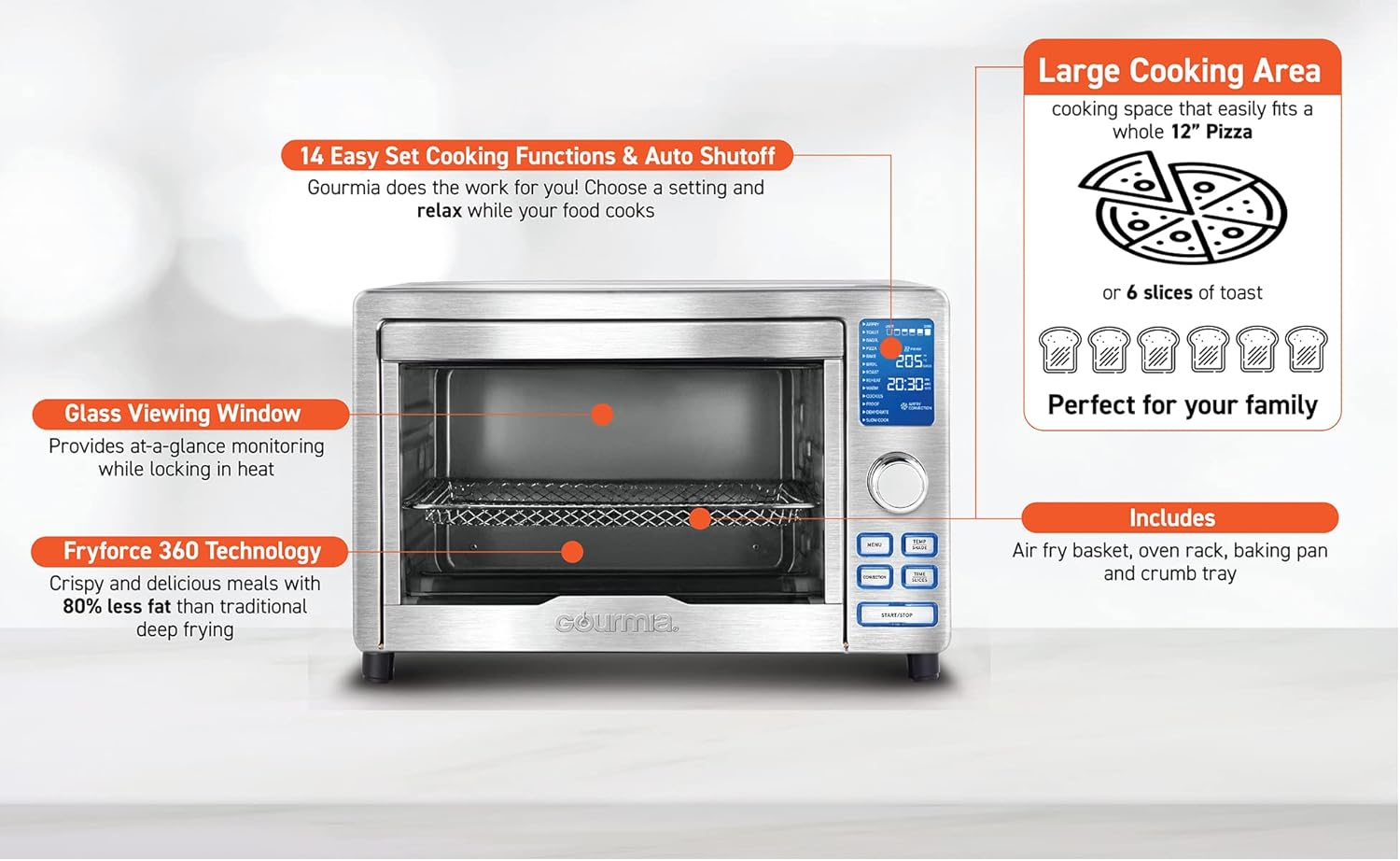 Stainless Steel Digital Toaster Oven Air Fryer K290