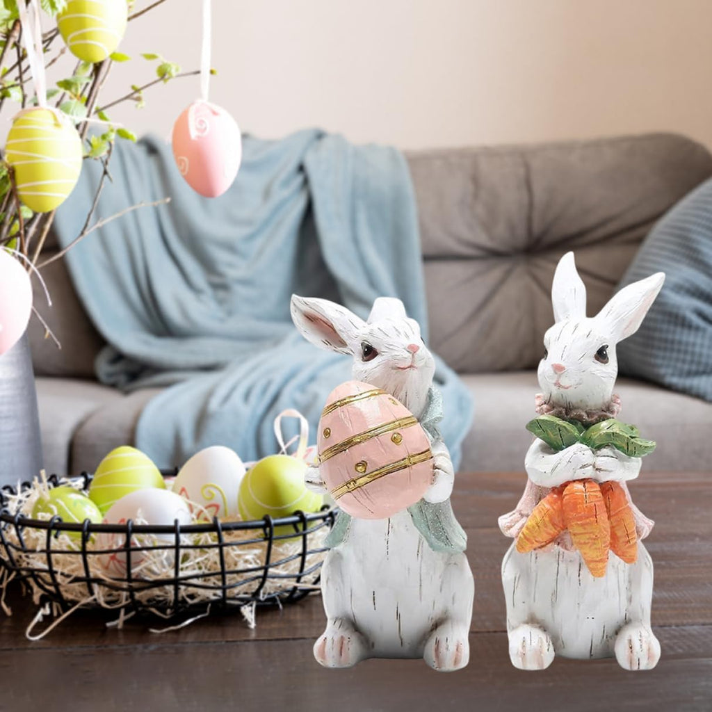 Easter Resin Rabbit Statue Bunny Figurine D40920