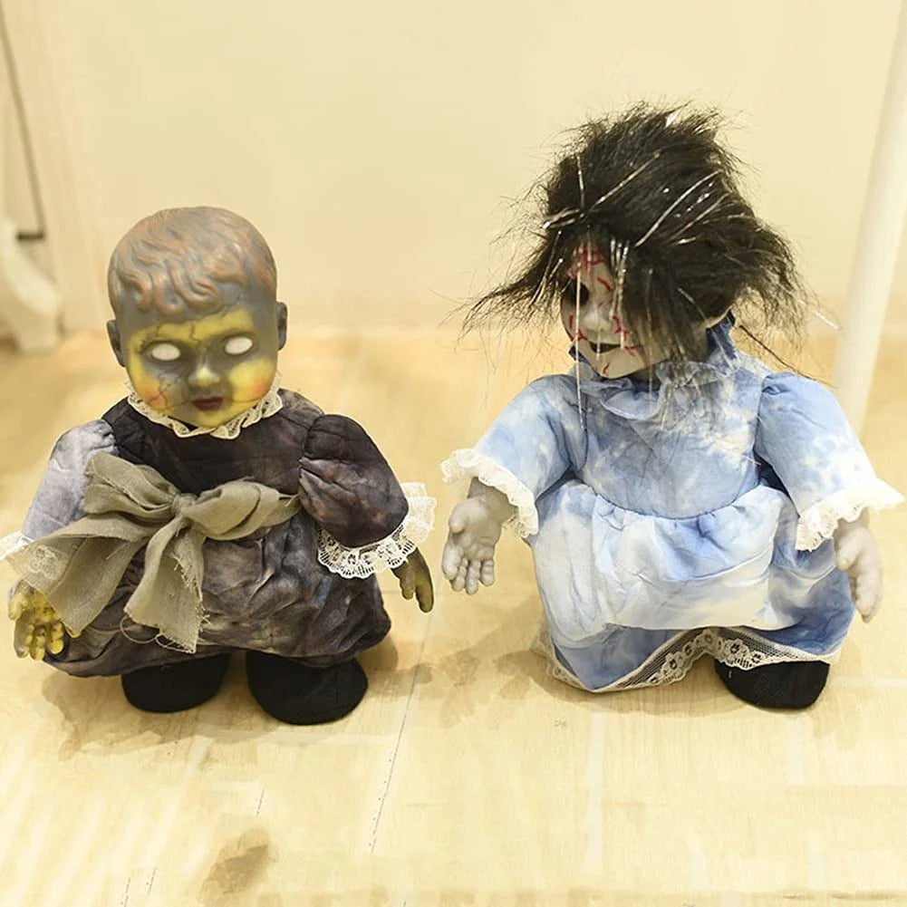 Glowing Sound Creepy Ghost Doll Halloween Decorations J79719