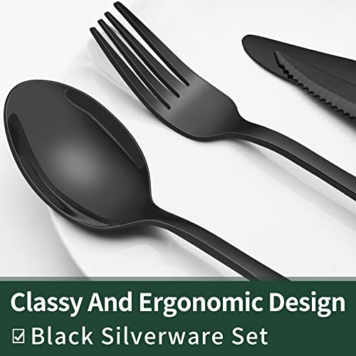 24-Piece Stainless Steel Flatware Set with Steak Knives A858
