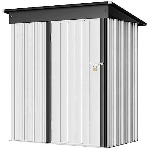 Brown 6 x 8 ft. Metal Outdoor Storage Shed J8590