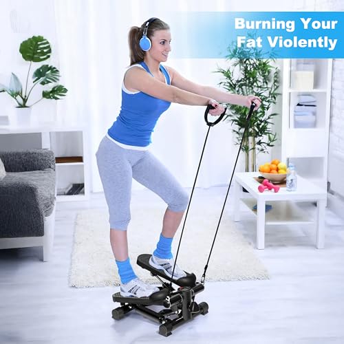Adjustable Height Hydraulic Stepper with Resistance Bands & Non-Slip Mat V925891