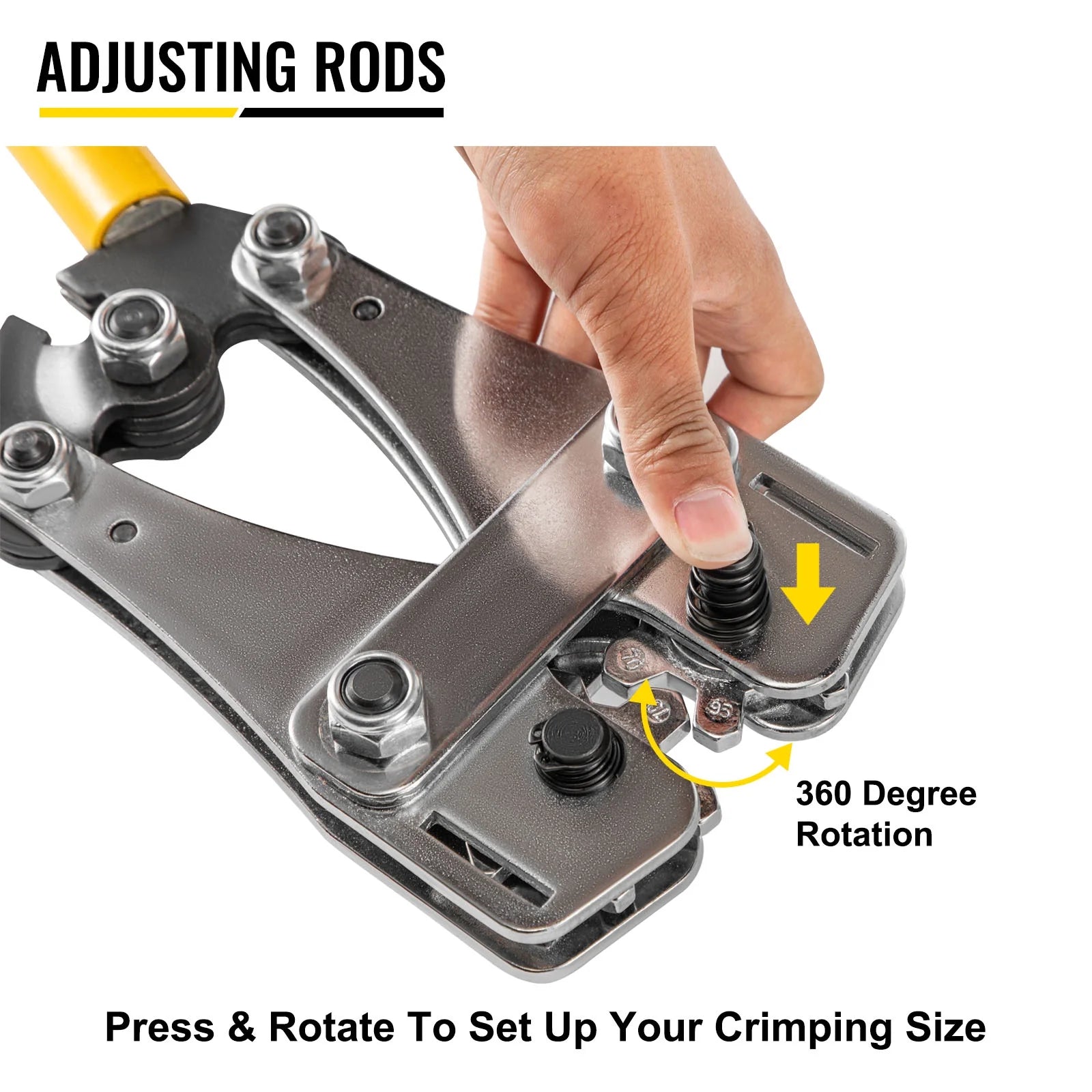 Battery Cable Crimping Tool 10-120 mm2, AWG 8-4/0, Hexagon Lug Crimping Tool A115184