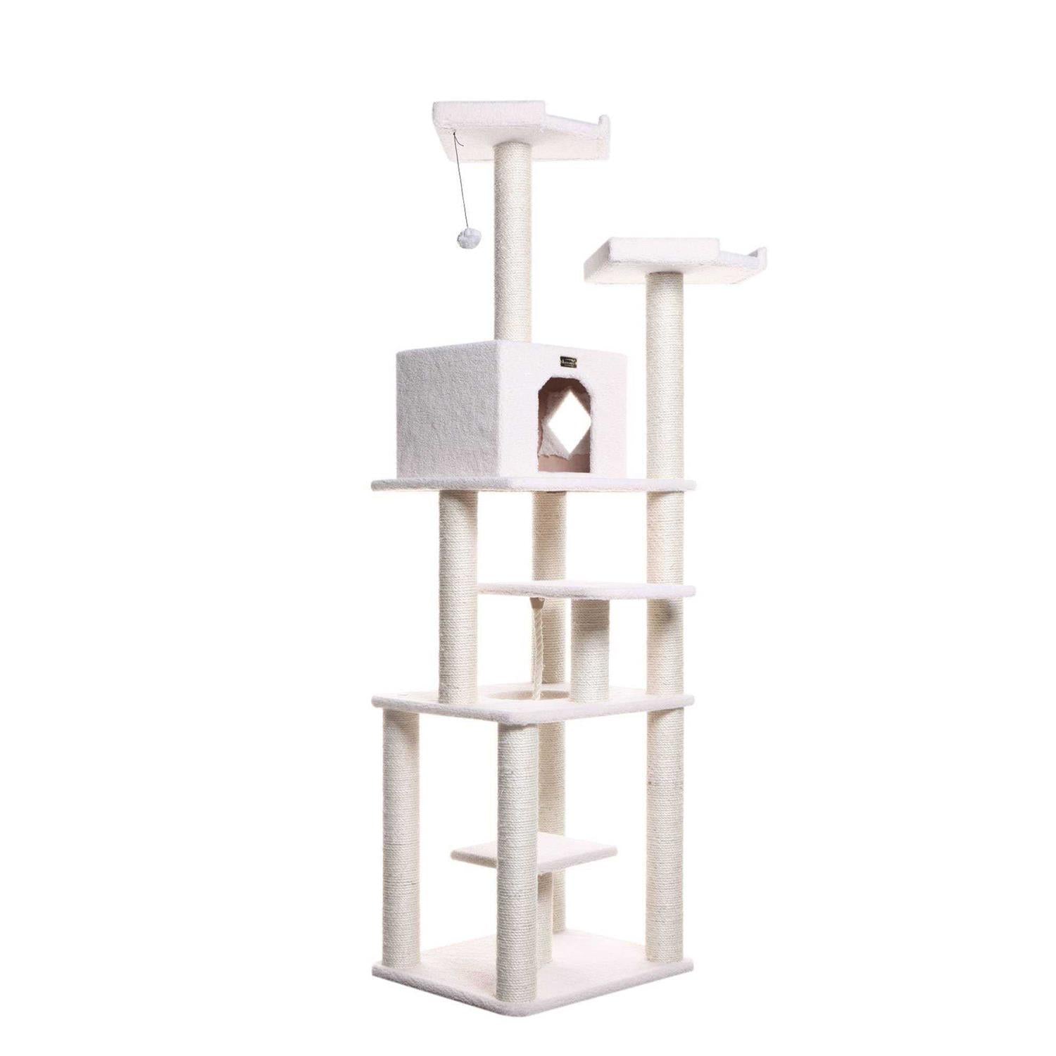 Ivory Real Wood Cat Tree Z9900