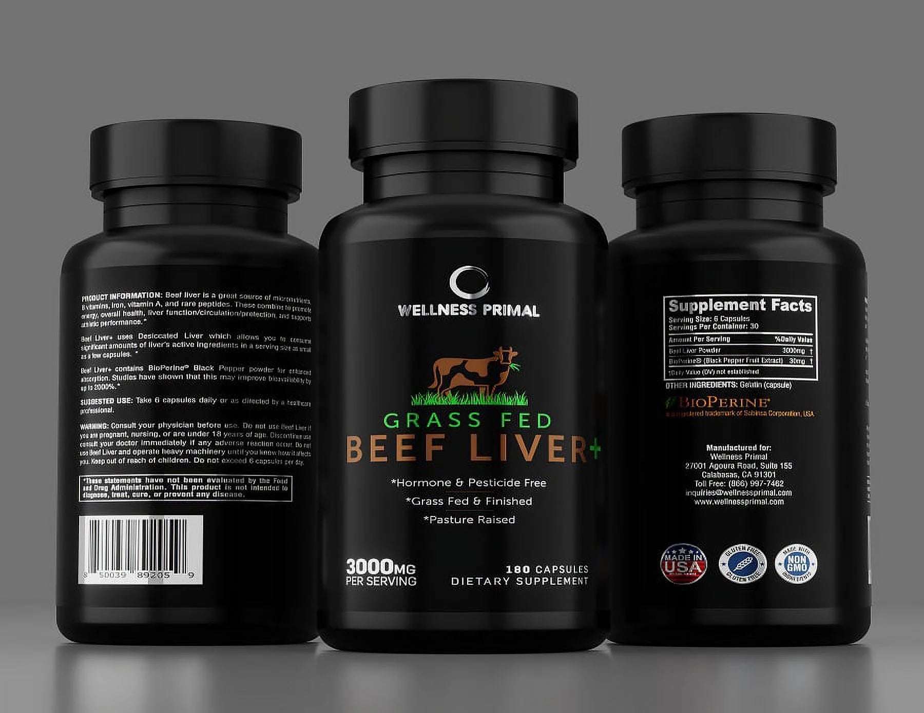 180 Capsules Beef Liver Supplement U55160