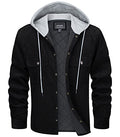 Men's Corduroy Quilted Lined Padded Hoodies Cotton 5 Pockets Hooded Button Down Jackets & Coats Z8539