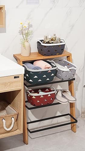 White Plastic Basket with Handles (3, Small) Y861
