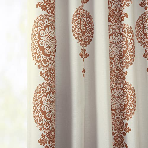 Room Darkening Curtains 50 X 108 Printed Linen Textured Black U80420