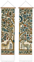 2 Pack Deer and Tree Tapestry with Tassels Z383