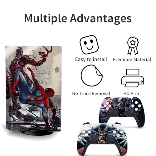 Spider Red PS5 Skin Digital Edition Console and Controller Cover Set Y6896
