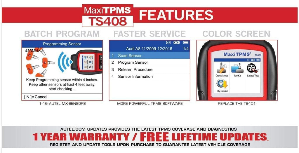 TPMS Diagnostic Relearn Tool with Tire Pressure Monitor Sensor Activation Q759873