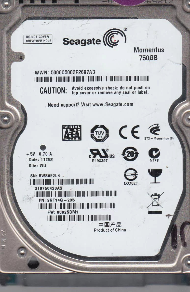 750GB SATA 2.5 Hard Drive E684