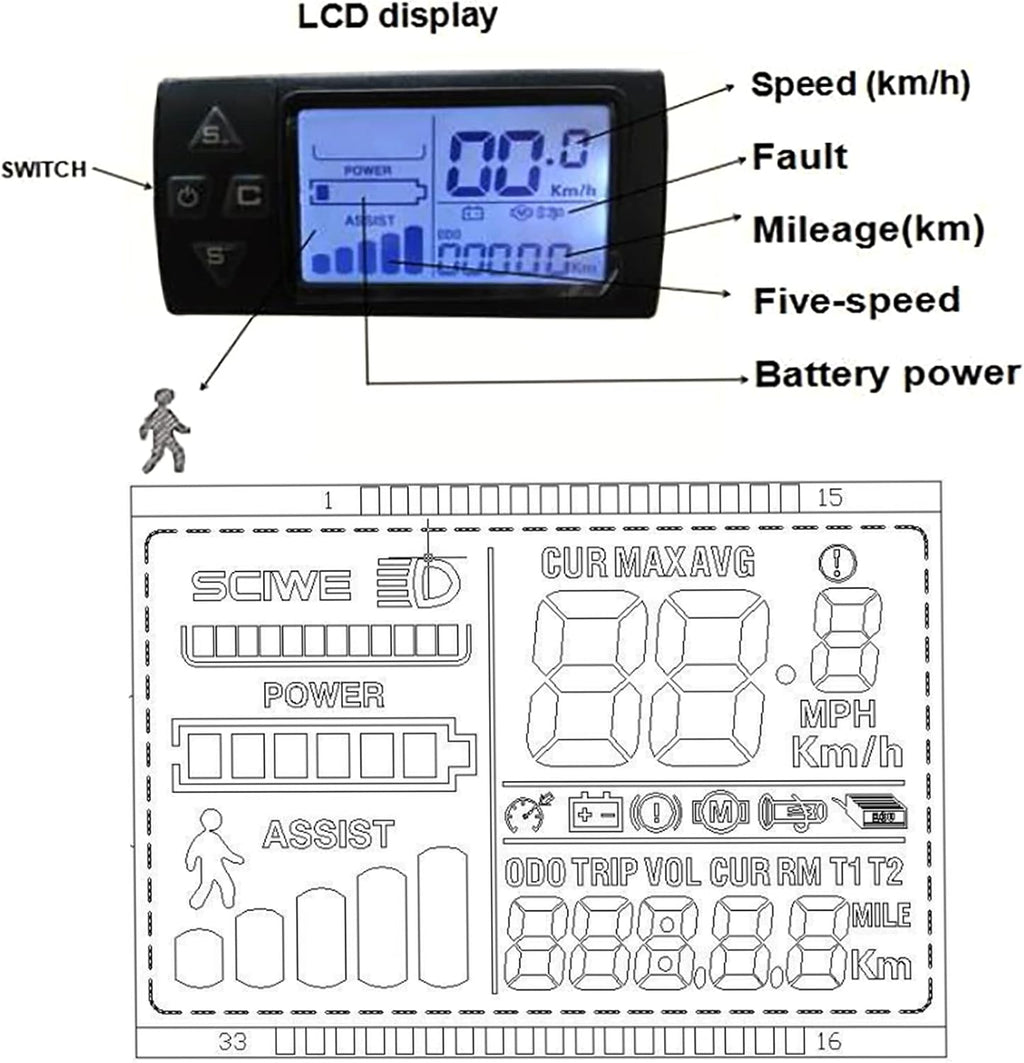 26" 48V 1500W Rear Wheel Electric Fat Tire Ebike Hub Motor Conversion Kit with LCD Display U684247