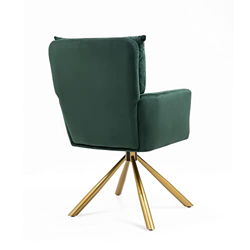 Dark Blue Velvet Desk Chair with Gold Legs X37696