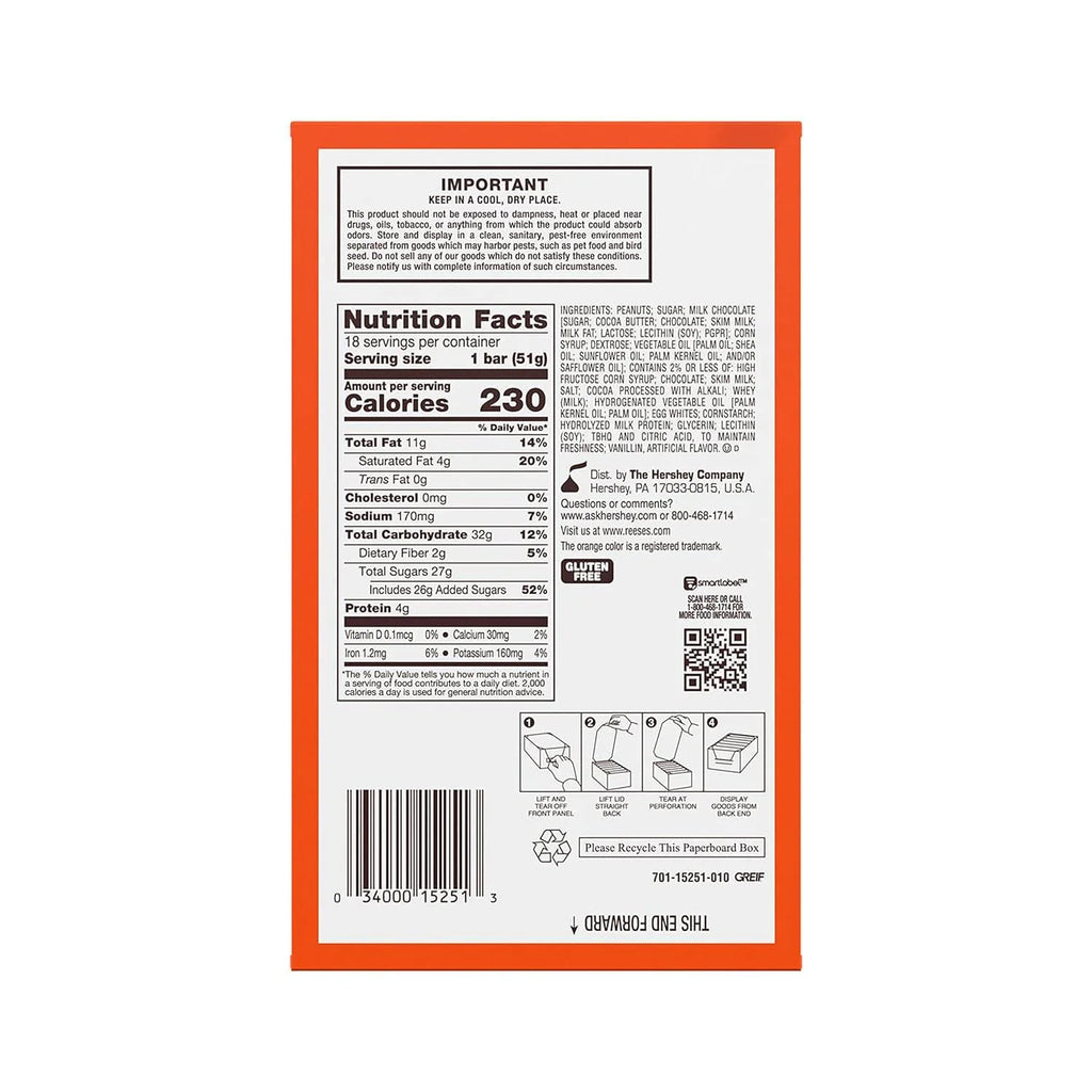 6 pack 1.8 oz Peanut Butter Nougat Candy Bars Y483862