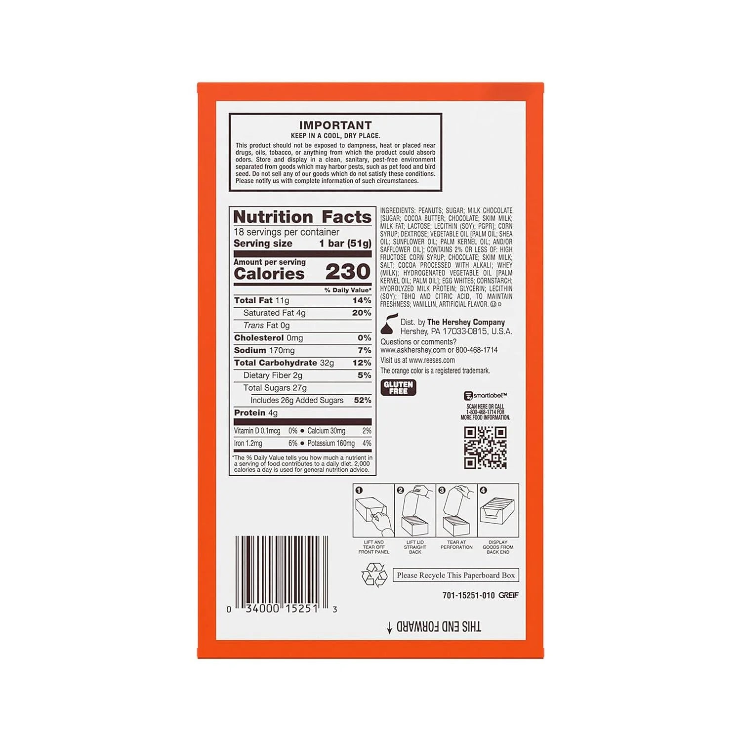6 pack 1.8 oz Peanut Butter Nougat Candy Bars Y483862