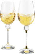 Set of 2 Gold Wine Glasses 16 Ounces W24947
