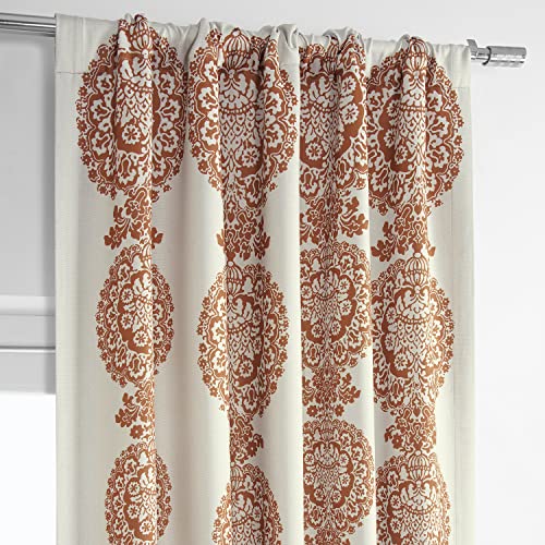 Room Darkening Curtains 50 X 108 Printed Linen Textured Black U80420