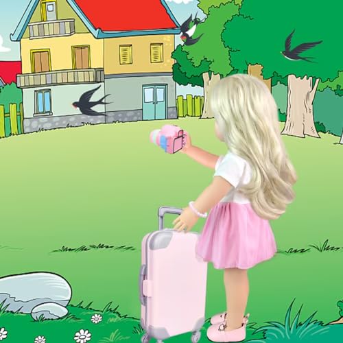 17Pcs 18 Inch Doll Clothes and Accessories Travel Play Set with Travel Pillow Camera J926827