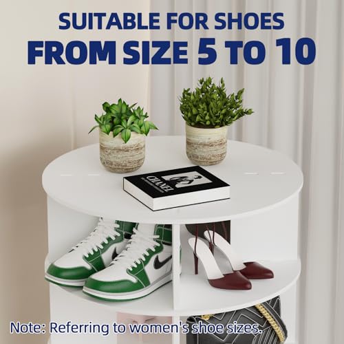 7-Tier Wood Rotating Shoe Rack Holds 32 Pairs N693582
