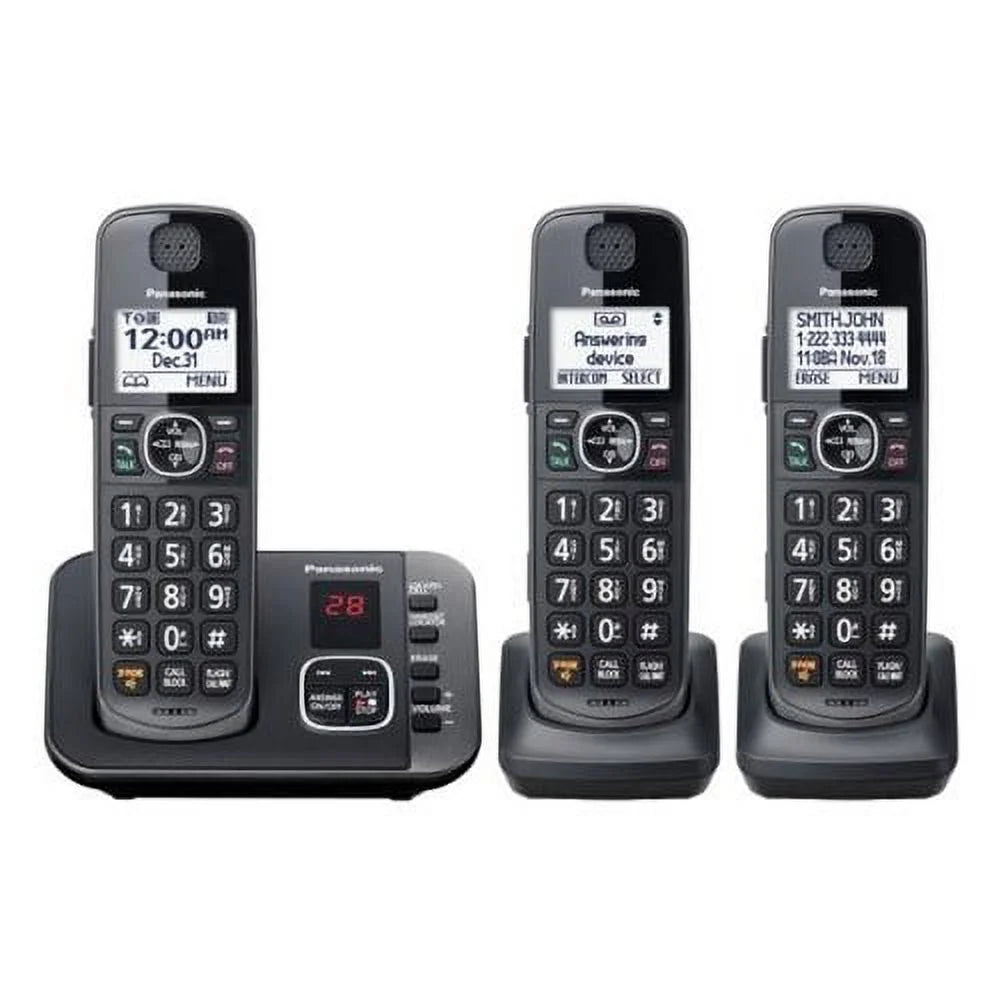 3 Handset Black Cordless Phone P32042
