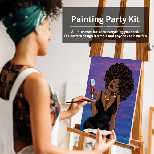 Pre Drawn Canvas Painting Kit with 8 Acrylic Colors, 3 Brush, 1 Pallet (12x16) G6913
