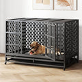 Heavy Duty Steel Dog Crate with Wheels and Removable Tray C327