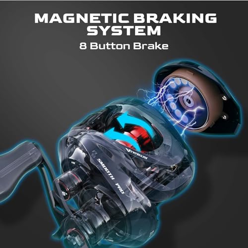 Baitcasting Reel with 9+1 Stainless Steel Bearings, 7.2:1 Gear Ratio, 15 lb Drag Z772