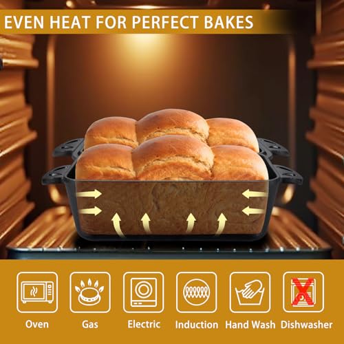Cast Iron 9x5 Inch Loaf Pan with Lid 2 Piece Set M9221