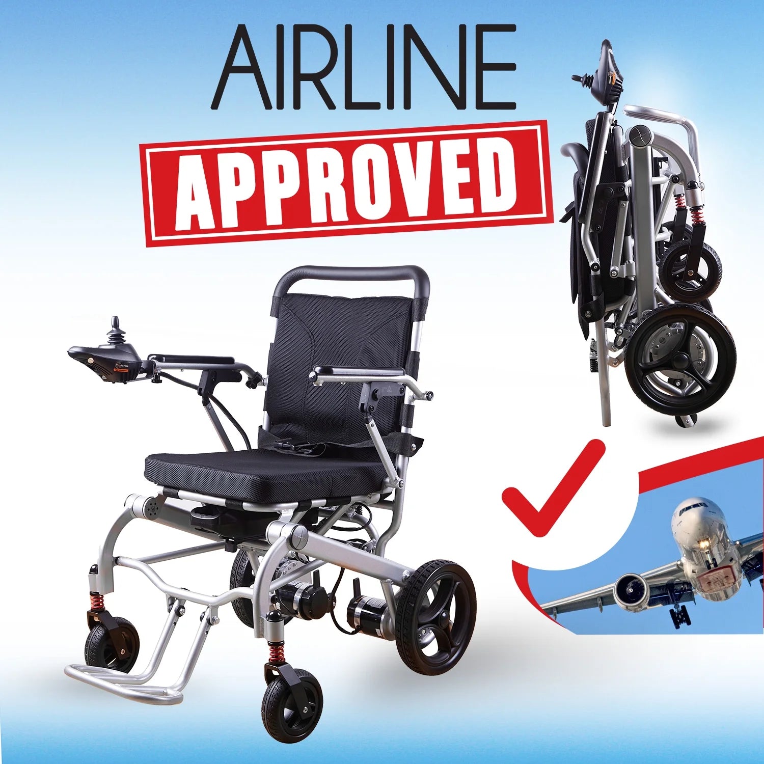 Super Lightweight Foldable Electric Wheelchair with Detachable Battery U37328
