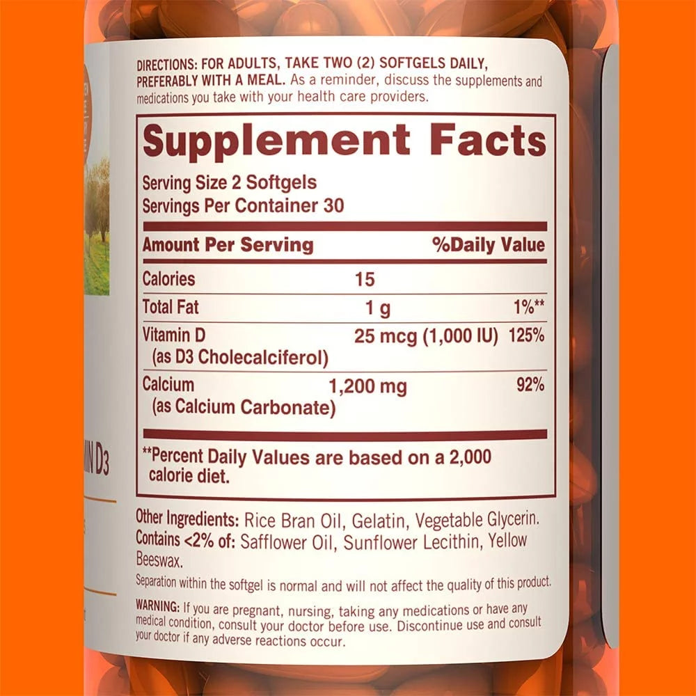 Calcium 1200 Plus D Liquid Filled Softgels 60 ea Pack of 4 S52283