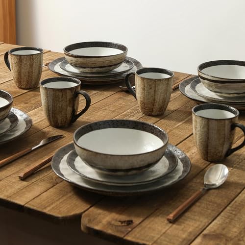 Beige 16-Piece Porcelain Dinnerware Set M79807