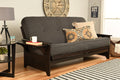 Full Size Futon in Espresso Finish, Linen Charcoal R946135