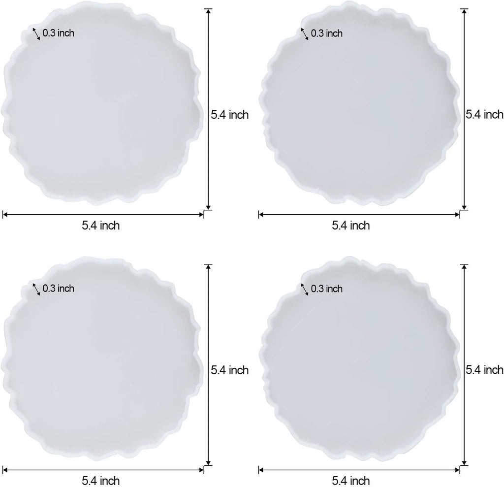 4 Pcs Silicone Coaster Molds S537